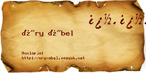 Őry Ábel névjegykártya