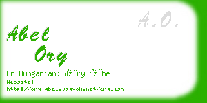 abel ory business card